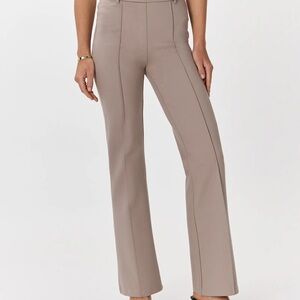 Quince Boot-Cut High-Rise Pants in Morel Grey Inseam 30